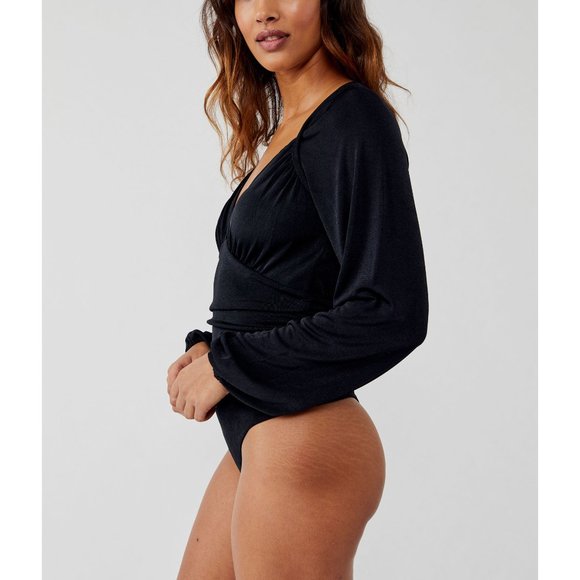 Free People Black Long Sleeve Bodysuit - Picture 3 of 9